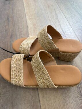 LIKE NEW Women's Straw Wedge Sandals Size 8